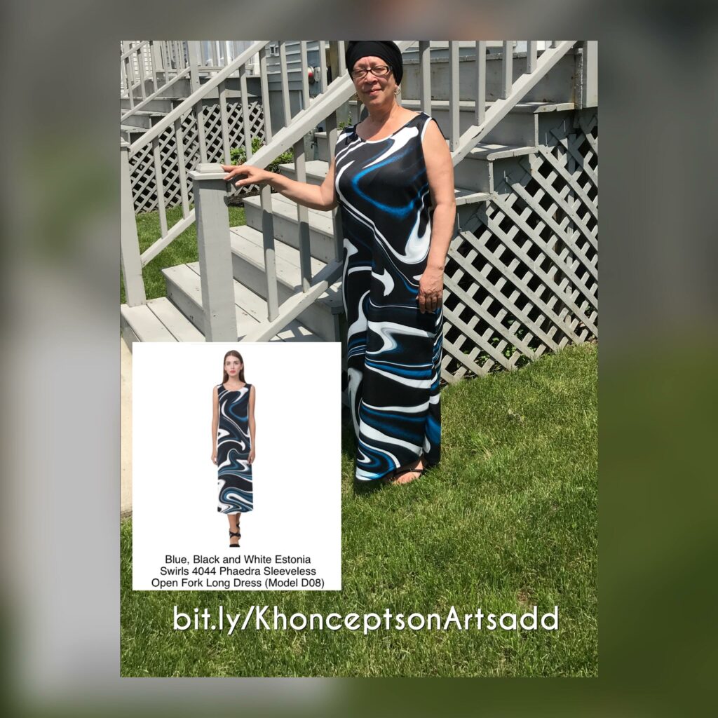 Wearable Wednesday - black, blue and white maxi dress