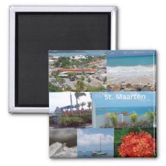 Colorful images of Sint Maarten magnet