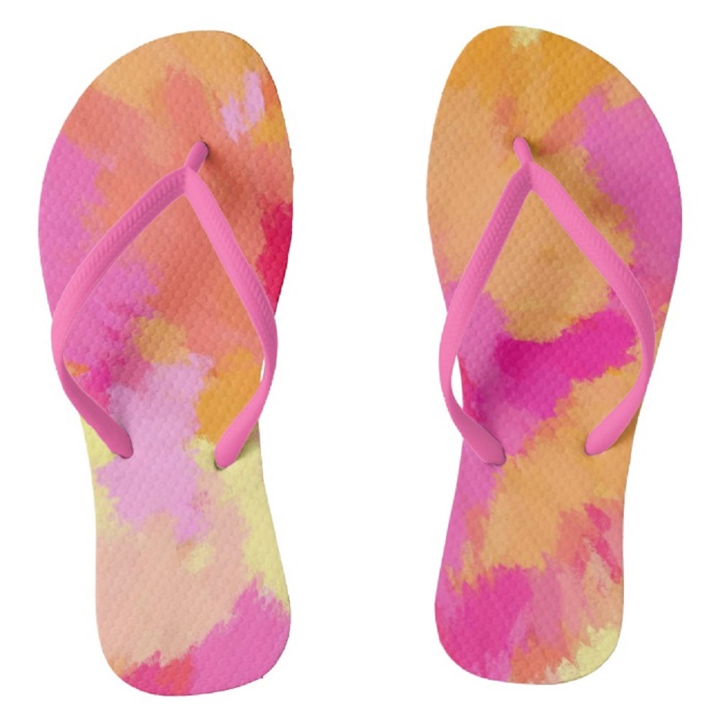 Customized colored flip flops