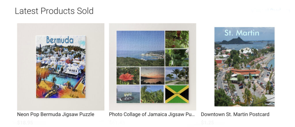 Latest products sold for Celeste Sheffey from her Zazzle shop during the month of March 2020.