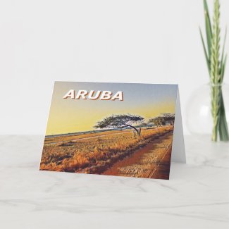 Aruba, Divi Divi Trees greeting card