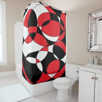 This image has an empty alt attribute; its file name is Black-White-and-Red-Ellipticals-shower-curtain-1.jpg