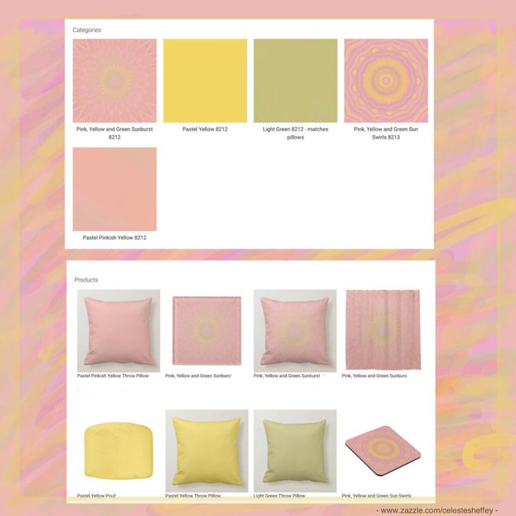 Pastel shades of pink, yellow and green designed home decor