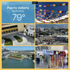 photo collage of cruise port in Puerto Vallarta, Mexico