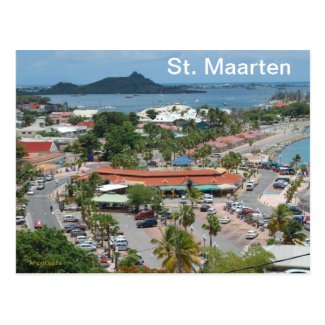 postcard image of Marigot Bay in St. Martin