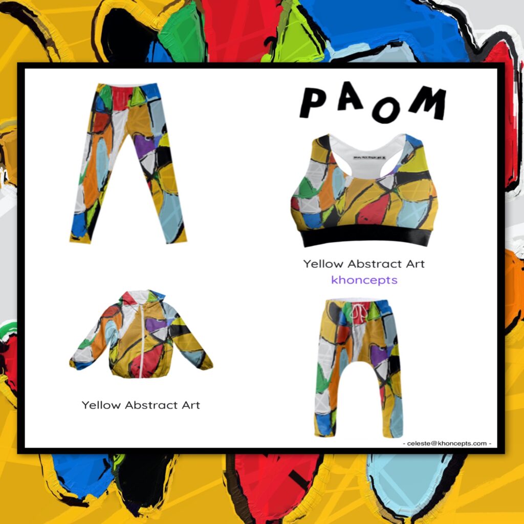 Yellow Abstract art fashion designs for men, women and children