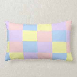 Pastel Spring Colors checkered pillow