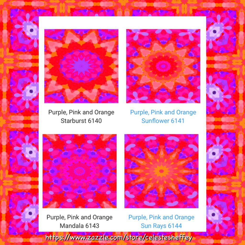 Artsy Purple, Pink and Orange home decor designs,