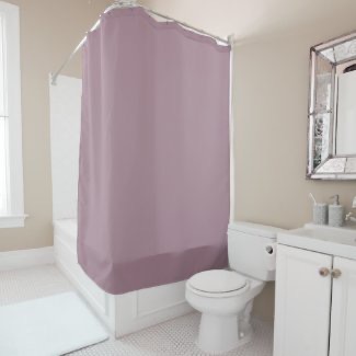 Lavender shower curtain with an alternate use as a window curtain