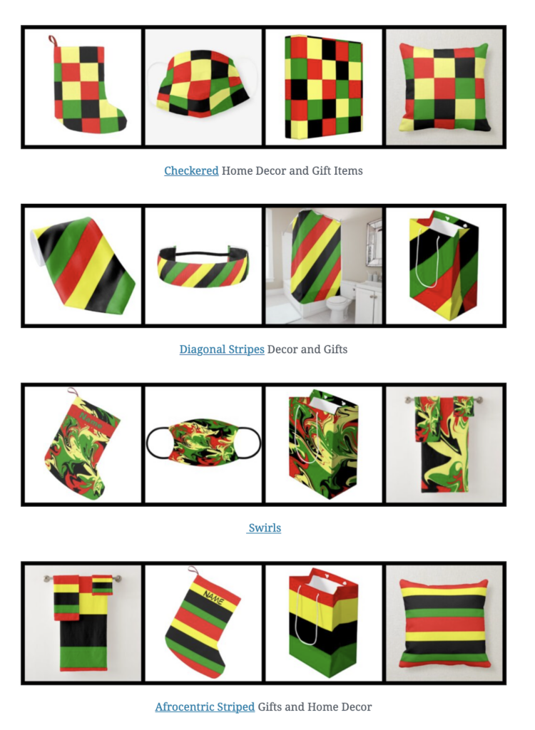 Afrocentric inspired home decor patterns and printed gift ideas