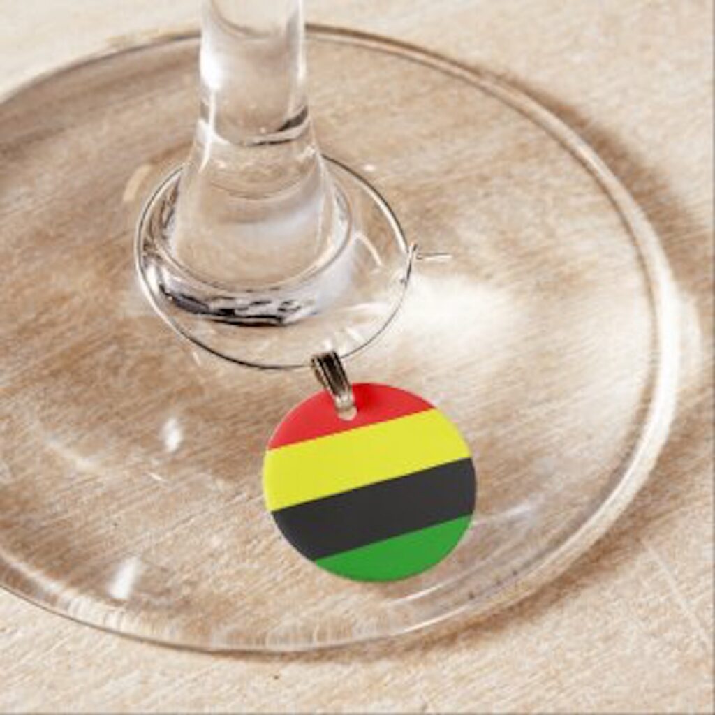 Afrocentric inspired striped wine charm