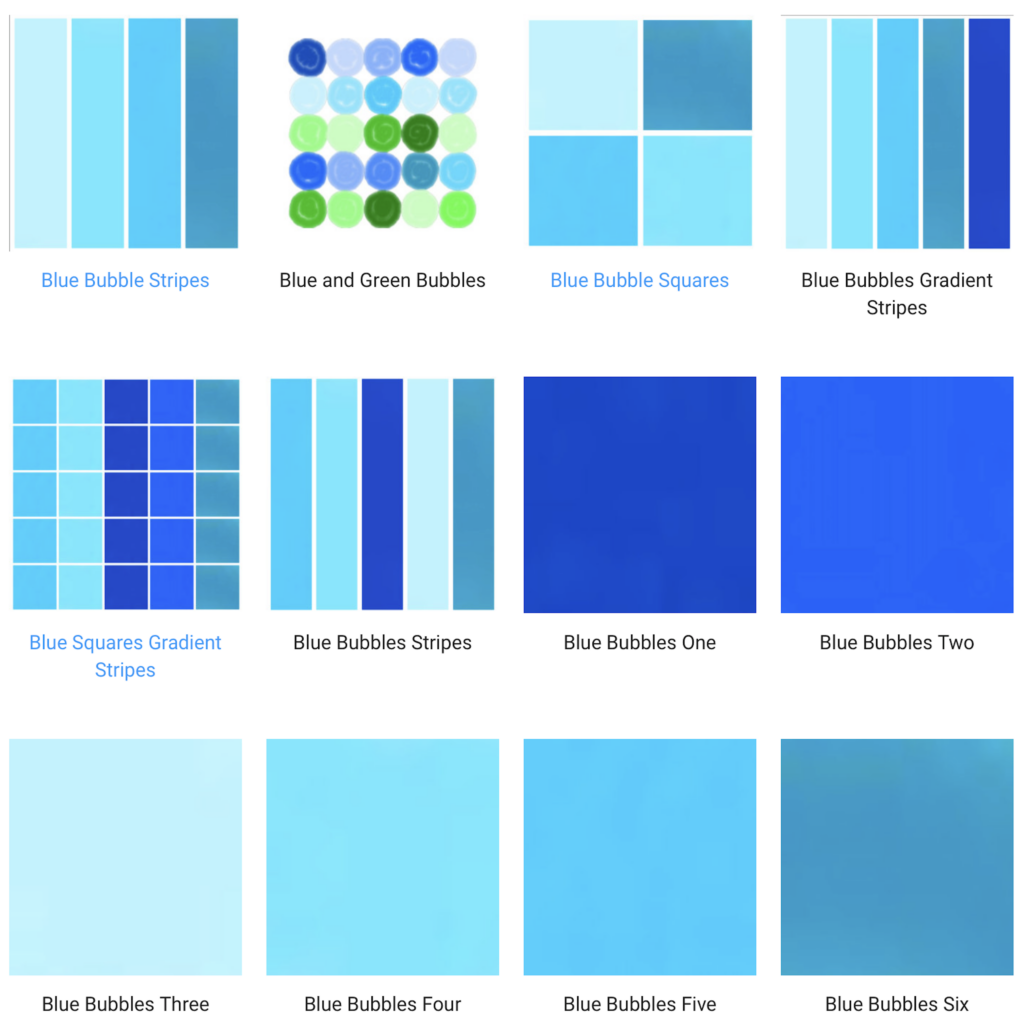 blue and green art designed prints and solid color patterned home decor