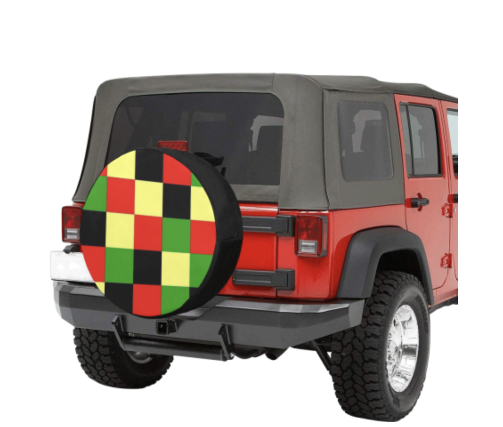 checkered spare tire cover