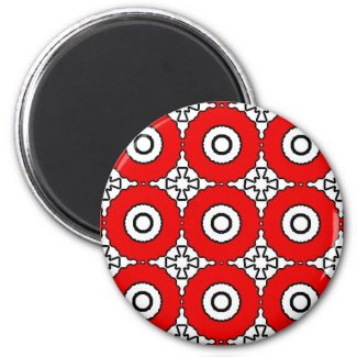 Black, White and Red magnet