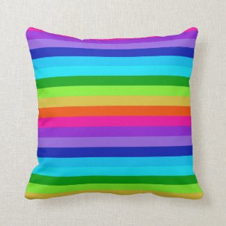 Colorful striped throw pillow designed to for the Magic Marker art collection