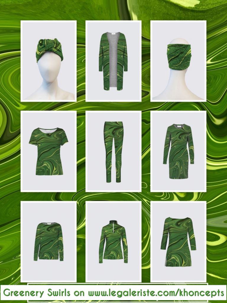 Swirls of Green patterned designed fashion wear