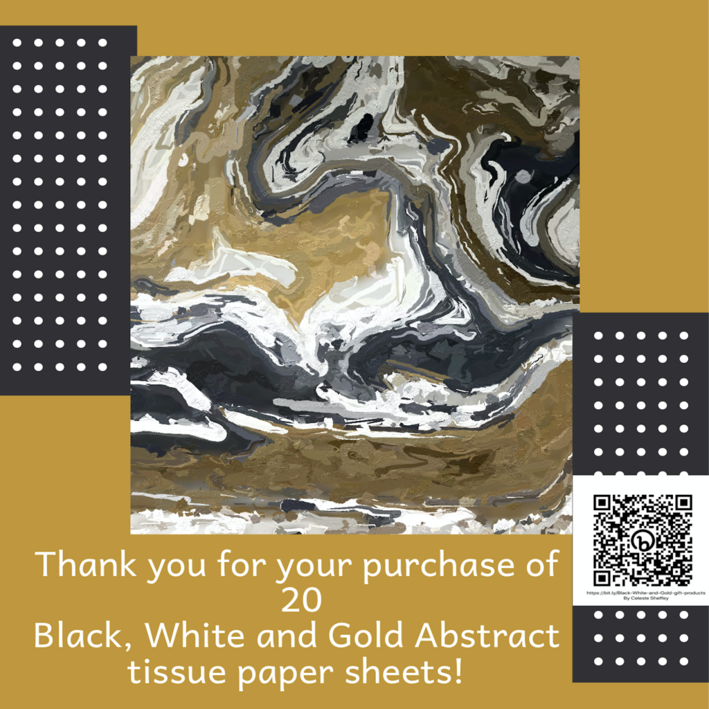 Black, White and Gold Abstract Swirls tissue paper purchased, thank you!
