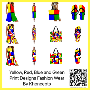 Yellow, Red, Blue and Green fashion wear for her