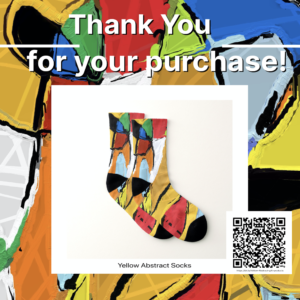 Yellow graphic art designed pair of socks