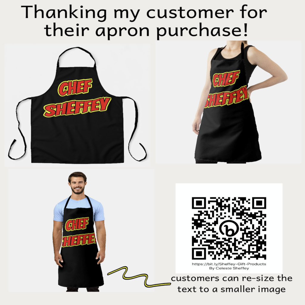 Chef Sheffey designed apron