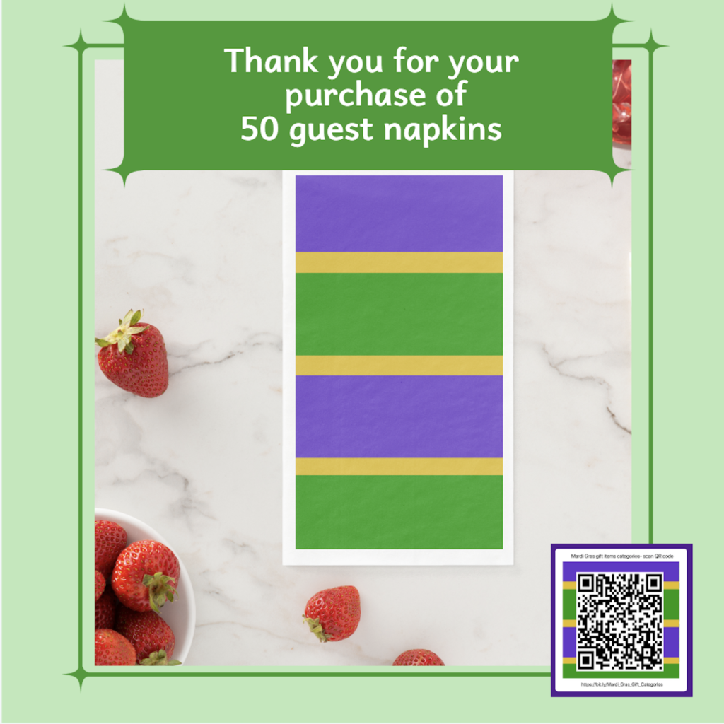 Mardi Gras Striped guest napkins