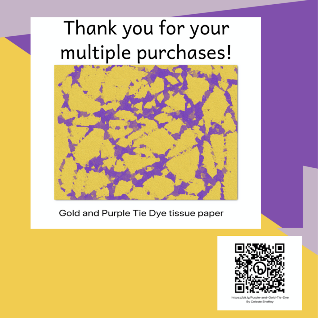 Purple and Gold Abstract designed tissue paper