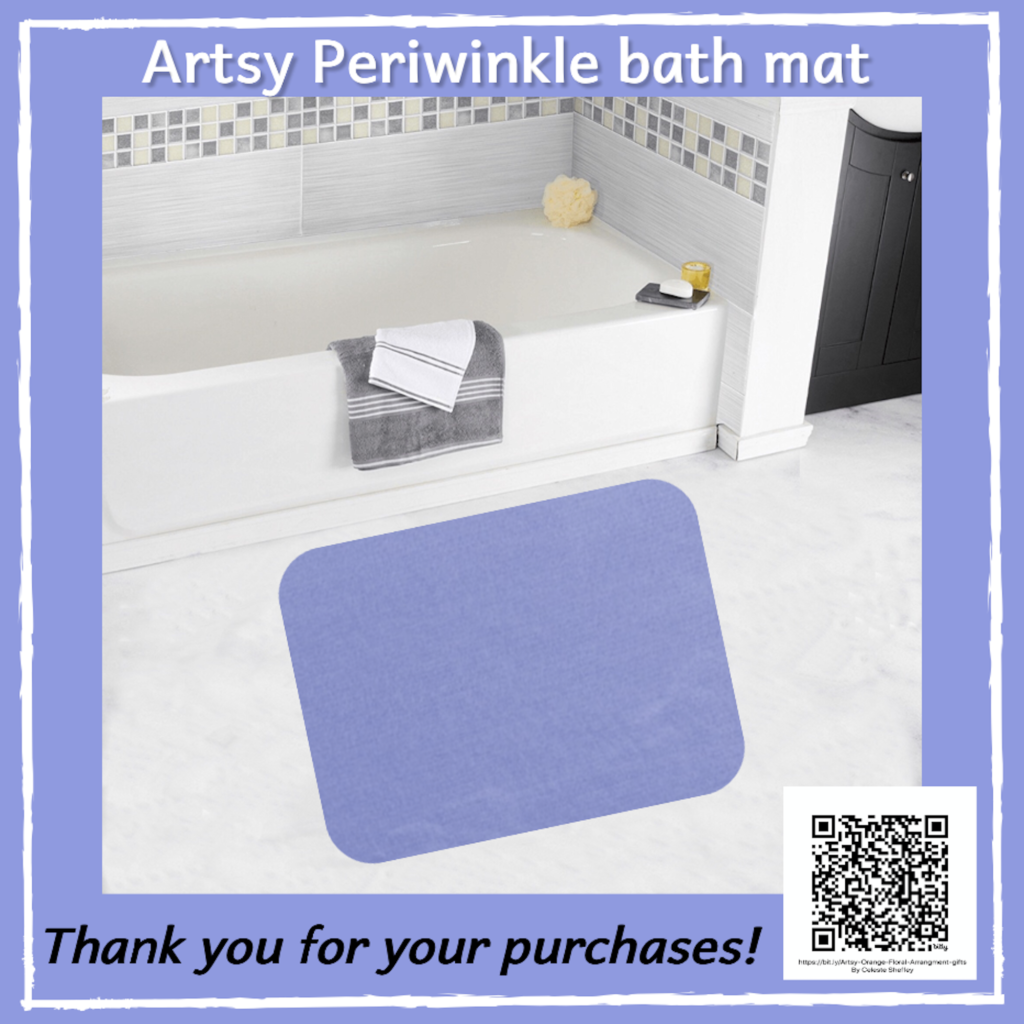Artsy Periwinkle Purple bath mat decor