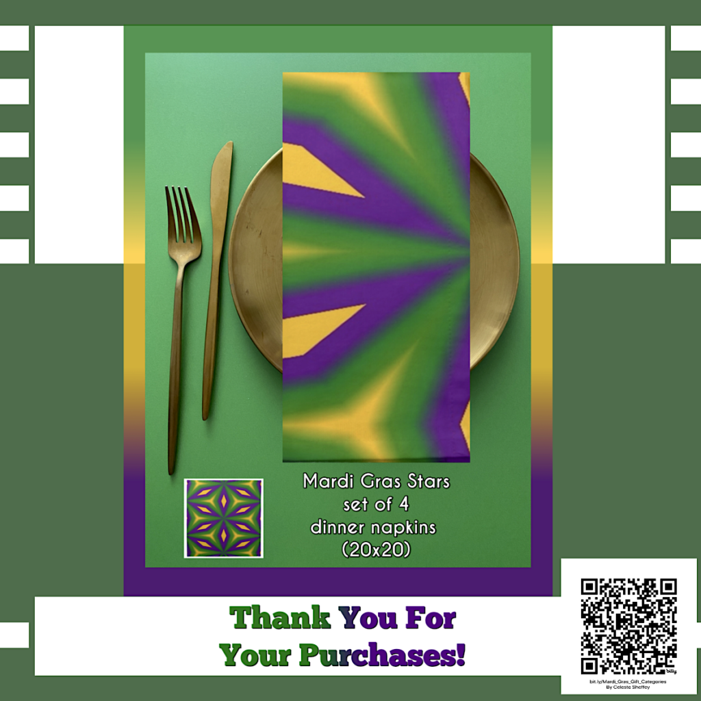 Mardi Gras designed dinner napkins