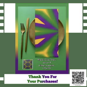 Mardi Gras designed dinner napkins