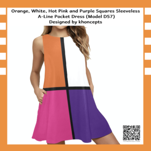 Orange, Pink and Purple A-line dress
