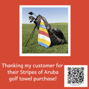 Stripes of Aruba golf towel was purchased, thank you!
