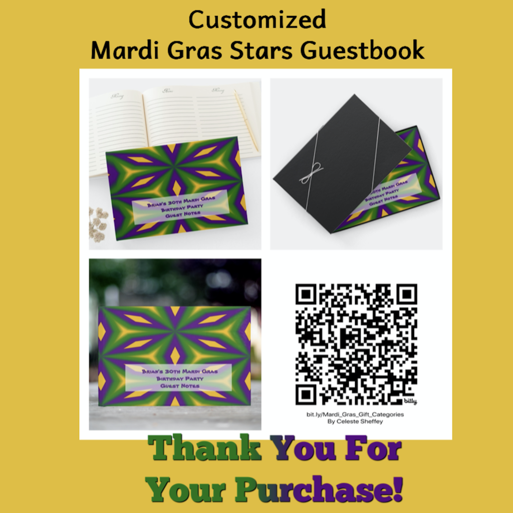 Fun Mardi Gras guestbook design