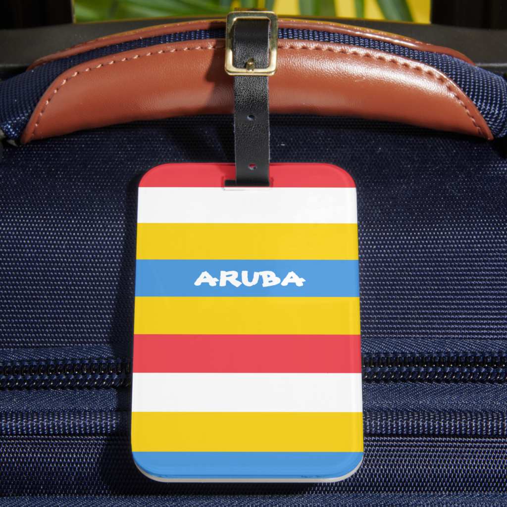 Striped Colors of Aruba Flag Luggage Tag