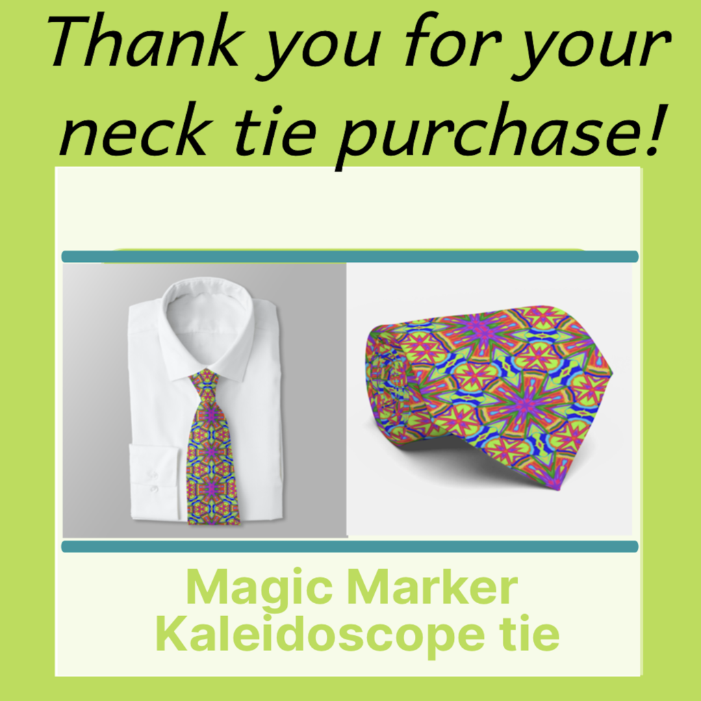 Colorful Magic Marker Kaleidoscope neck tie