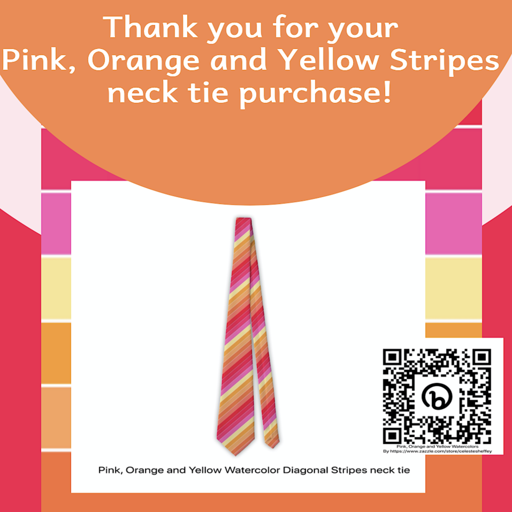 Pink, Orange and Yellow Stripes neck tie