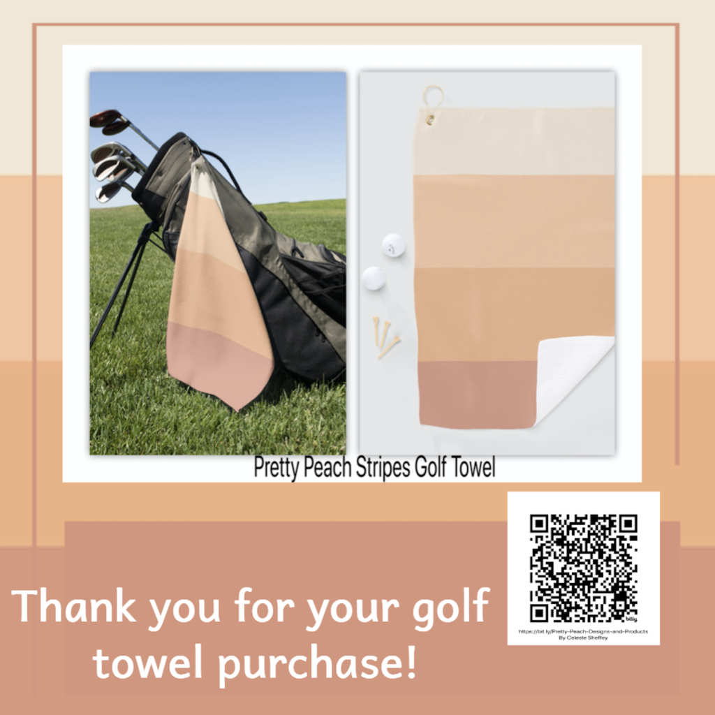 Pretty peach color stripes golf towel