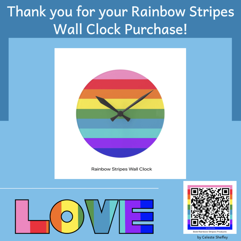 Bold Rainbow Stripes wall clock