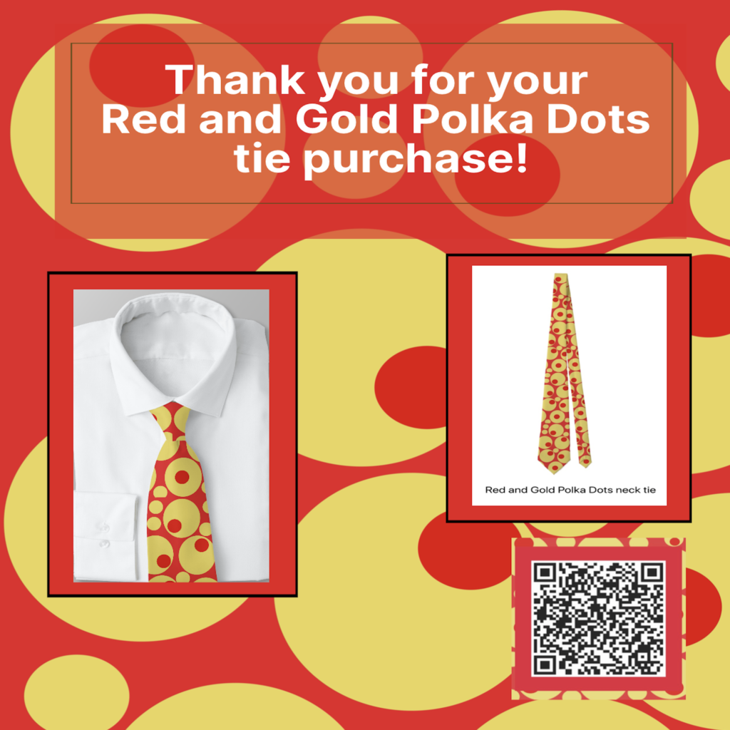 Red and Gold Polka Dots neck tie